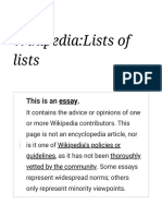 Wikipedia - Lists of Lists - Wikipedia