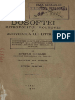 Dosoftei Mitropolitul Moldovei - Ciobanu Stefan - Iasi - 1918