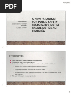 A New Paradigm for Public Saftey Restorative Justice Racial Justice Act Training