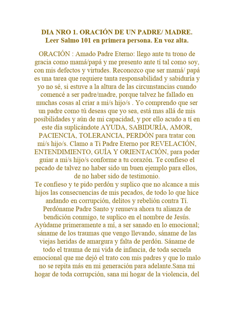 Oraciones Poderosas por Nuestros Hijos | PDF | Oración | Pecado