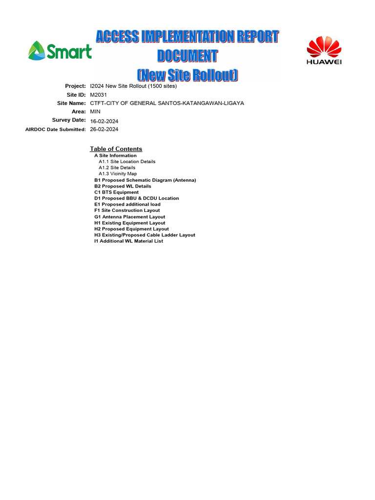 CTFT General Santos Site Rollout Plan | PDF | Rectifier | Electrical ...