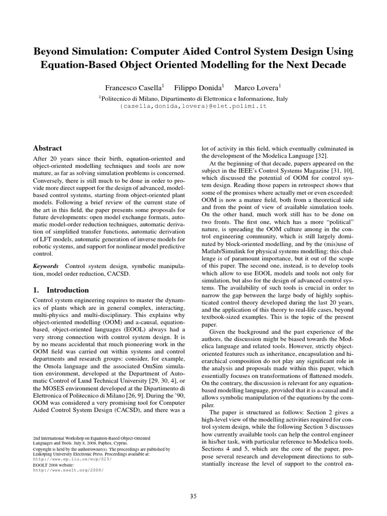Beyond Simulation Computer Aided Control | PDF | Control Theory ...