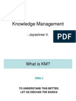 Knowledge Management: - Jayashree V
