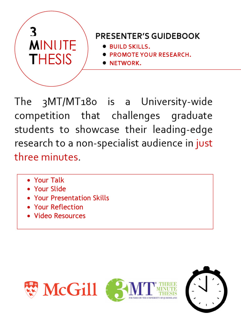 McGill 3MT Presenter’s Guide | PDF | Typefaces | Serif