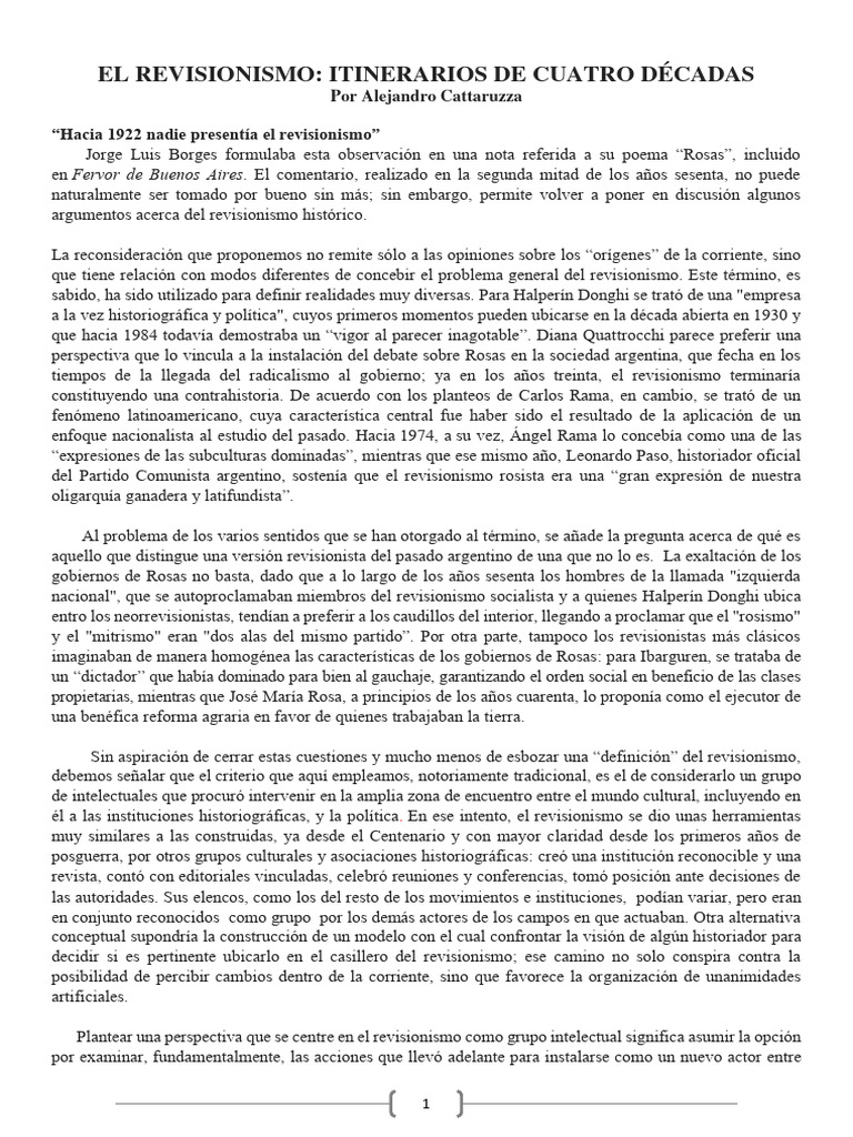Revisionismo Histórico en Argentina | PDF | Historiografía | Nacionalismo