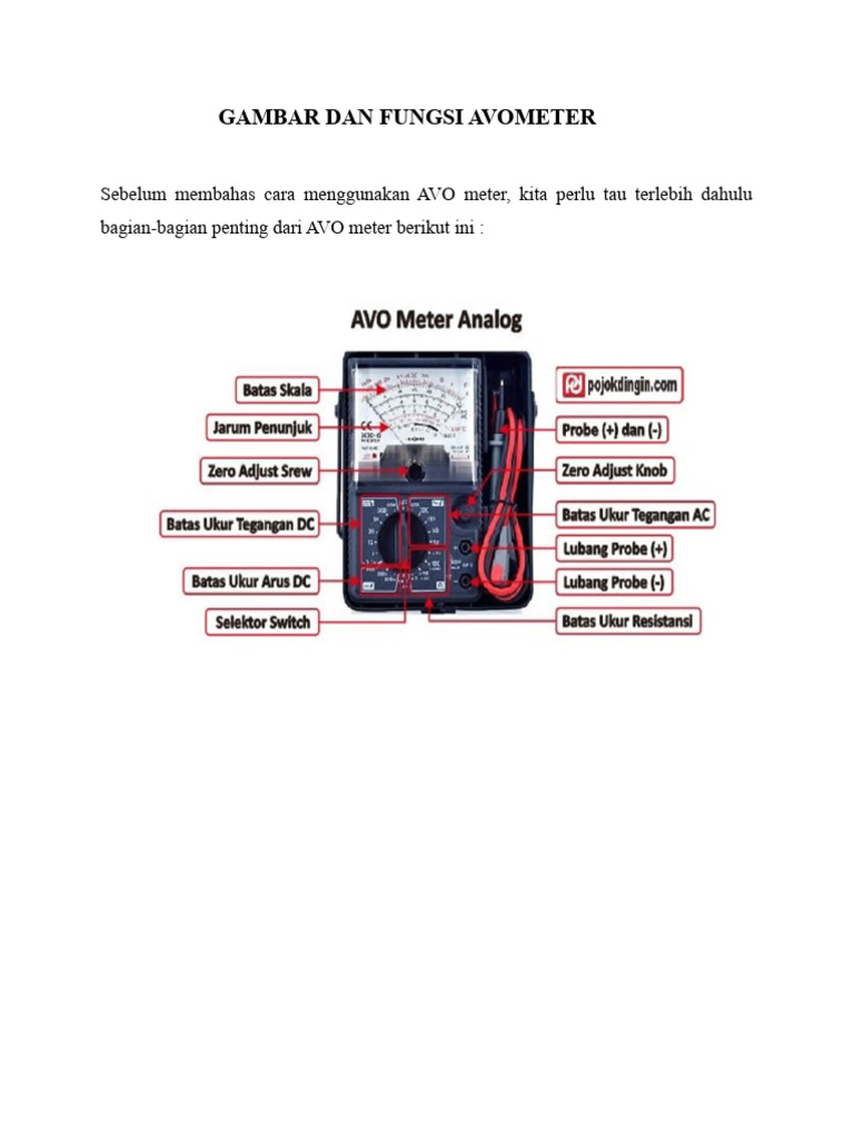Gambar dan Fungsi AVO Meter | PDF
