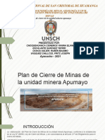 551376891 Plan de Cierre de Minas Grupo 4 Mina Apumayo