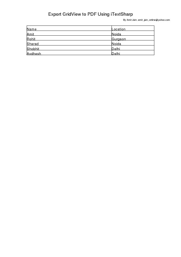 Export GridView to PDF Guide | PDF