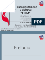 Culto de Adoración y Alabanza 15 Octubre 2023