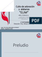 Culto de Adoración y Alabanza 17 Septiembre 2023