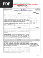 Bachelor of Computer Applications (BCA) Degree Programme: I Semester BCA - Blown Up Syllabus