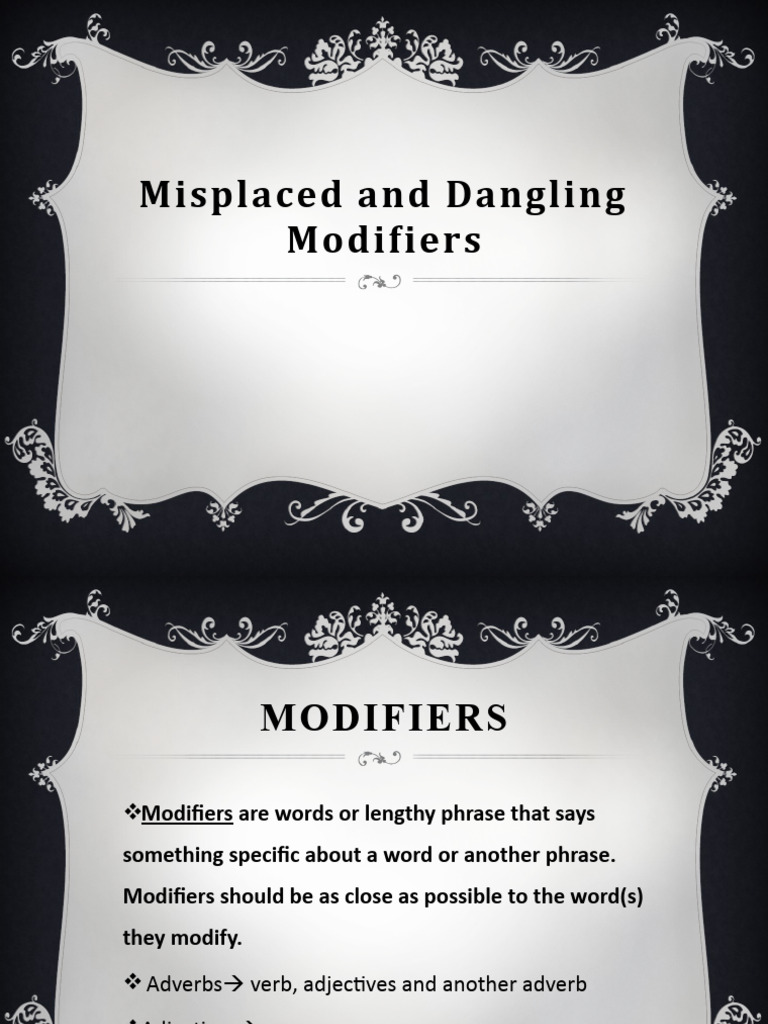8 Misplaced and Dangling Modifiers | PDF | Linguistic Typology | Languages