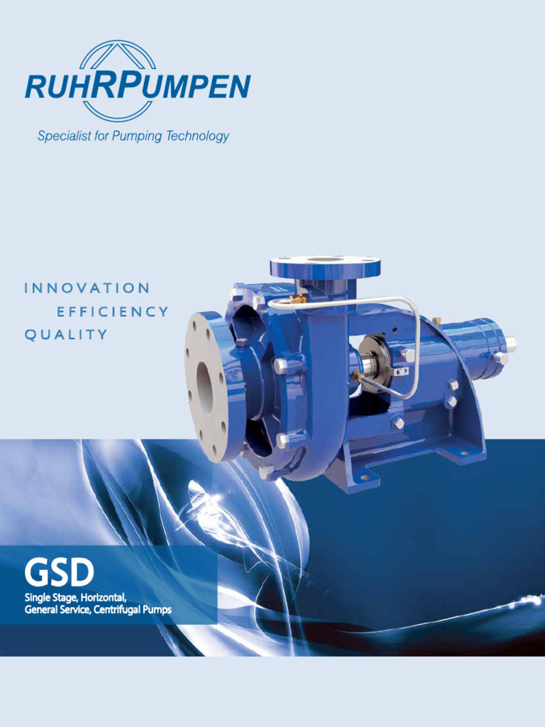 GSD Single Stage Centrifugal Pumps | PDF | Pump | Bearing (Mechanical)