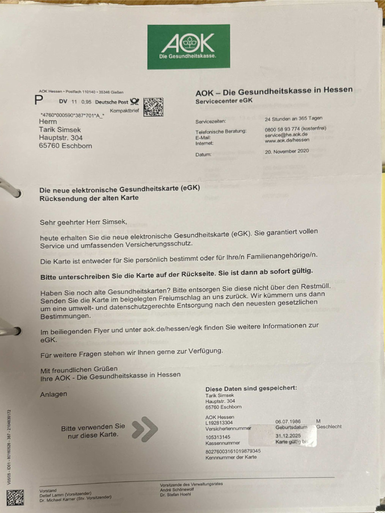 AOK Nachweis PDF