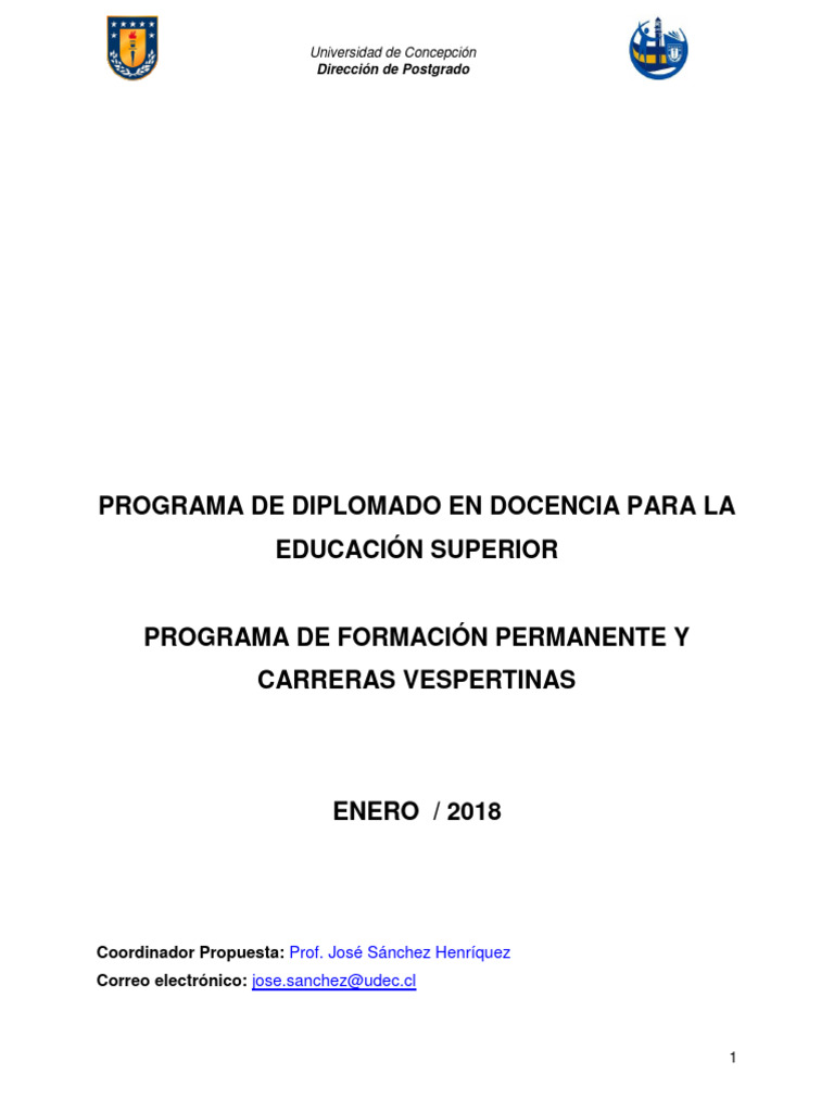 Diplomado en Docencia Universitaria UdeC | PDF | Plan de estudios ...