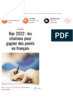 Bac 2022: Les Citations Pour Gagner Des Points en Français: Coaching