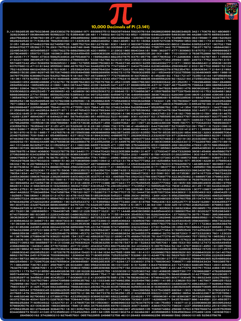 Pi 10,000 Decimals | PDF