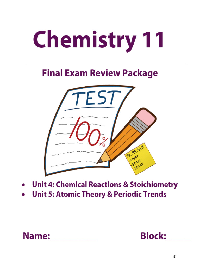 Chemistry Final Exam Review Guide | PDF | Atoms | Chemical Reactions