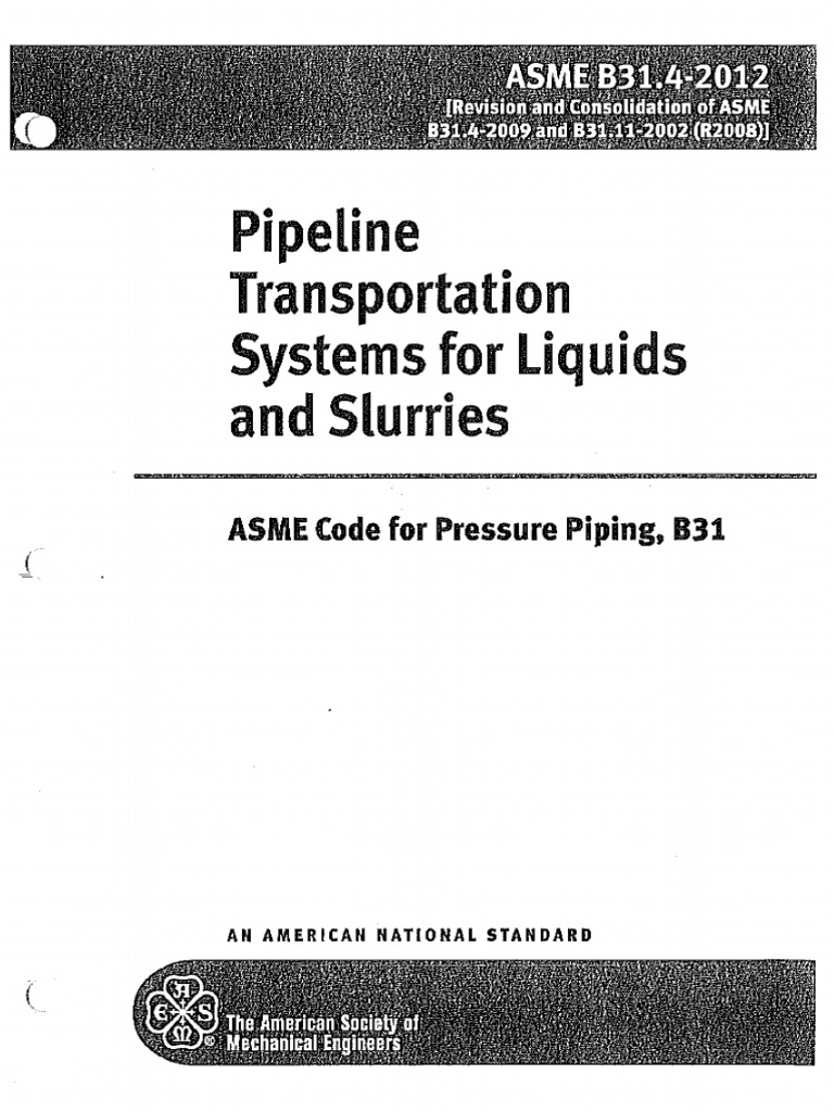 ASME B31.4 Pipeline Standards Overview | PDF | Pipeline Transport ...