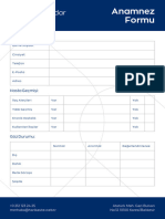 Mavi Minimalist Anamnez Formu A4 Belge