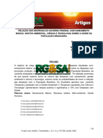 Admin, Relação Das Despesas Do Governo Federal Com Saneamento Básico, Gestão Ambiental, Ciência e Tecnologia Sobre A Saúde Da Popu