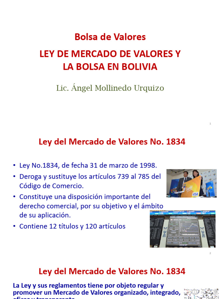 Ley del Mercado de Valores en Bolivia | PDF | Bolsa | Bolsa de Valores