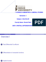 Indus Institute of Science Humanities & Liberal Studies Semester: I Subject: CALCULUS Faculty Name: Ronak Patel Unit-1-Partial Differentiation