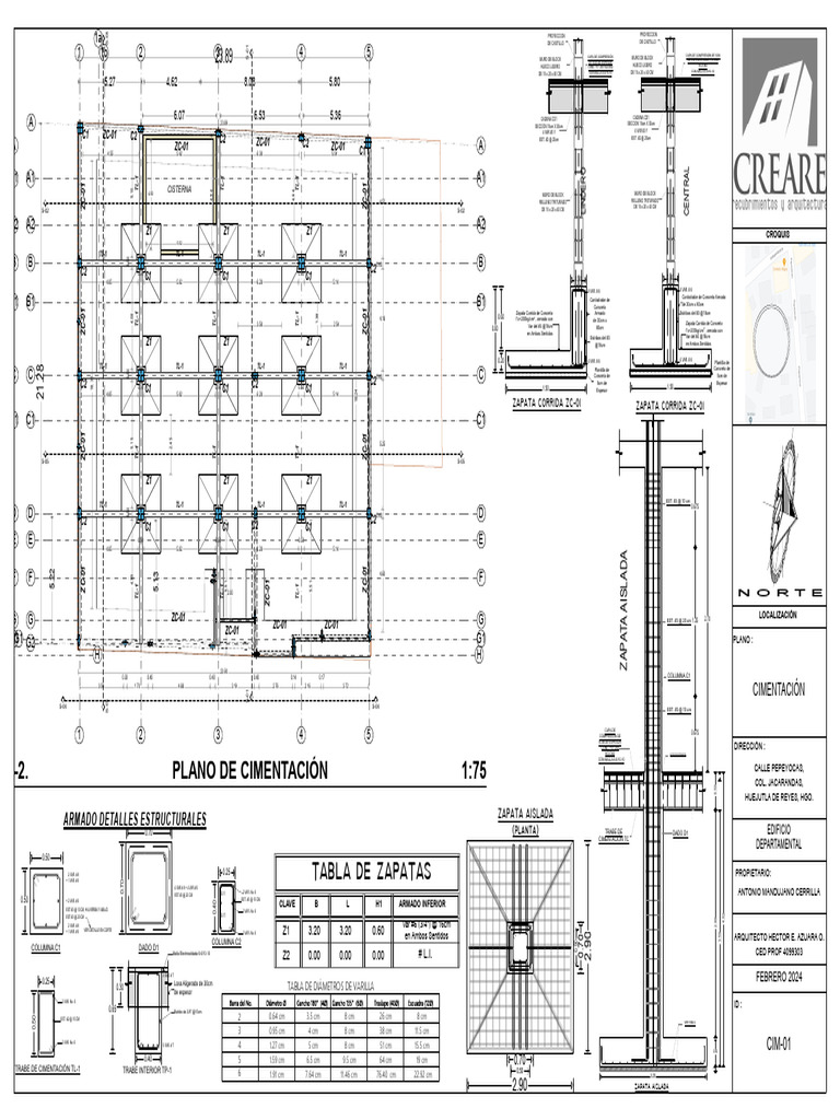 Plano de Cimentación Edificio Central | PDF