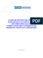 GBPH 5901 Fabrication de Conserves Produits Vegetaux Appertises - 2017