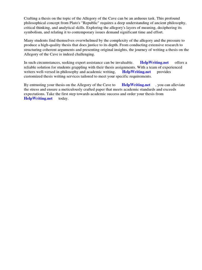 Thesis For Allegory of The Cave PDF