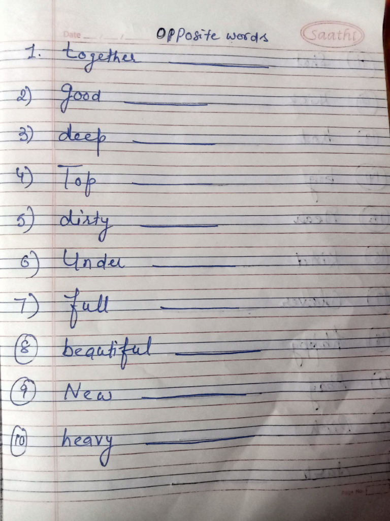 Opposite and Rhyming Words | PDF