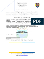 Objetivos y Politicas SG-SST Alcaldia Saldaña