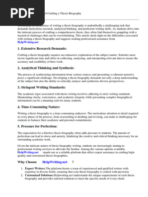 Thesis Biography