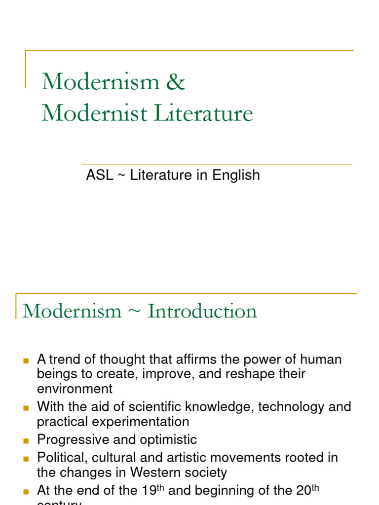 Modernist Literature Insights | PDF | Modernism | Literary Modernism
