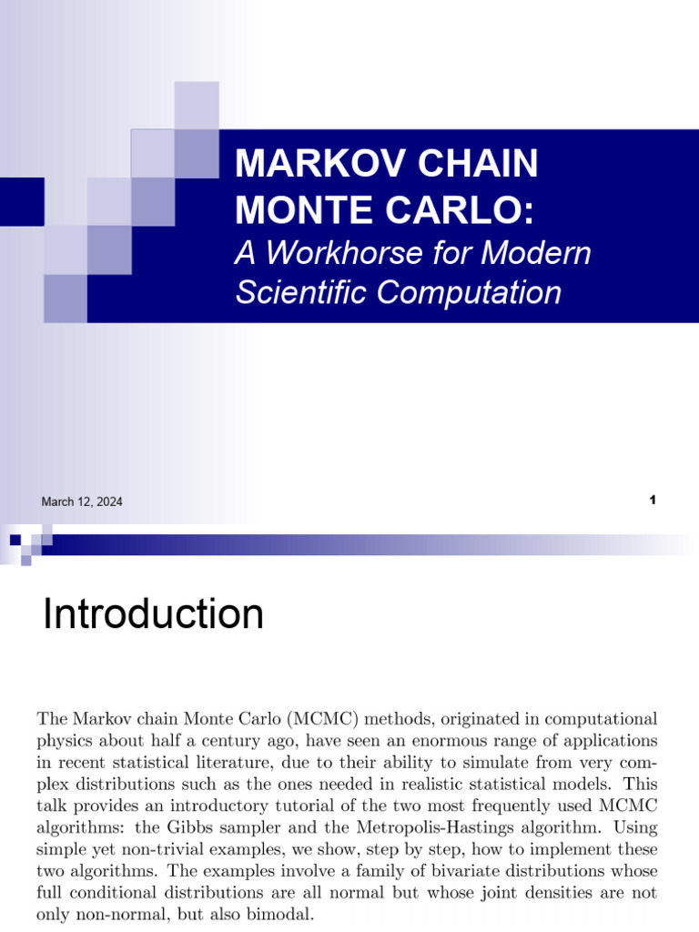 Markov Chain Monte Carlo Applications | PDF | Monte Carlo Method ...