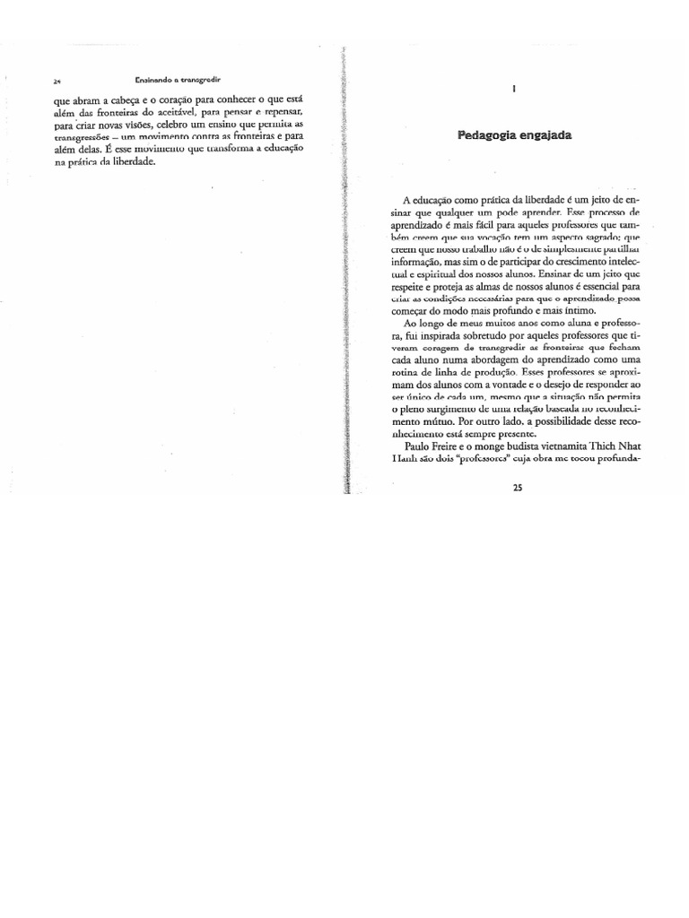Bell hooks ensinando a transgredir pedagogia engajada pdf