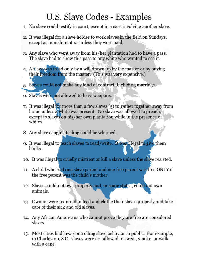 Slave Codes Examples PDF