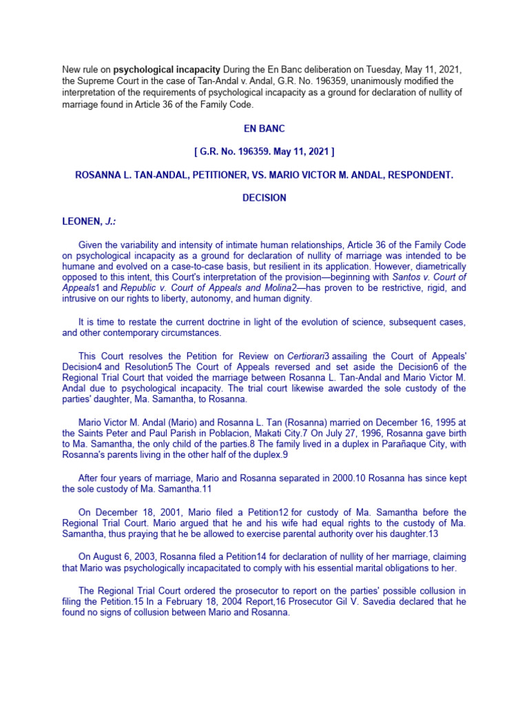 Tan andal vs andal g r no 196359 may 11 pdf marriage mental