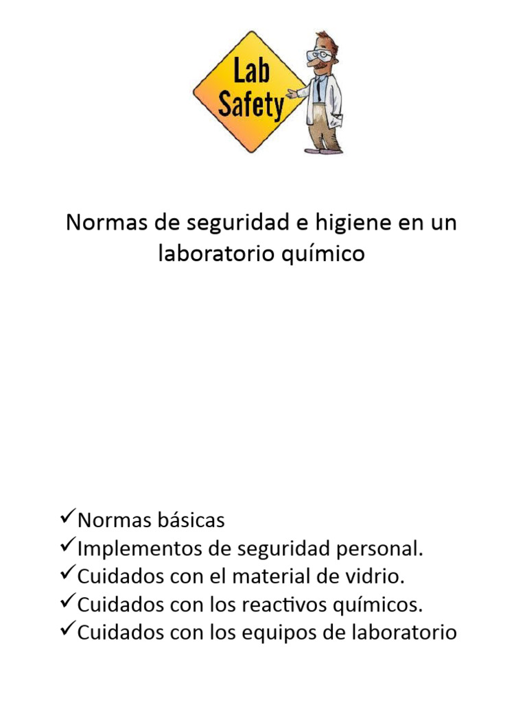 Normas de Seguridad e Higiene en Un Laboratorio | PDF | Laboratorios ...
