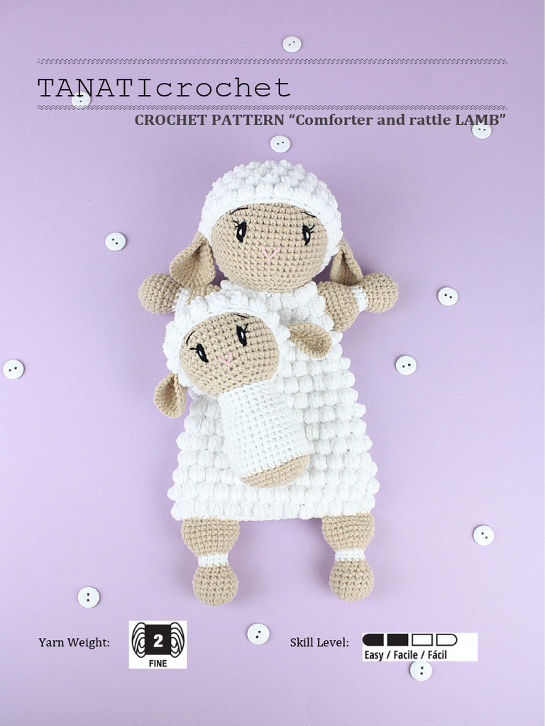 Naninha e Chocalho Ovelha - Comforter and Rattle Lamb - TANATY | PDF