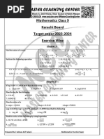 Maths PAPER GRADE 9 Sindh Board