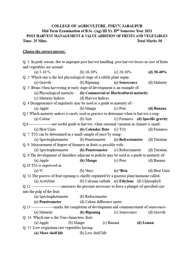 Phm and value addition pdf agriculture fruit