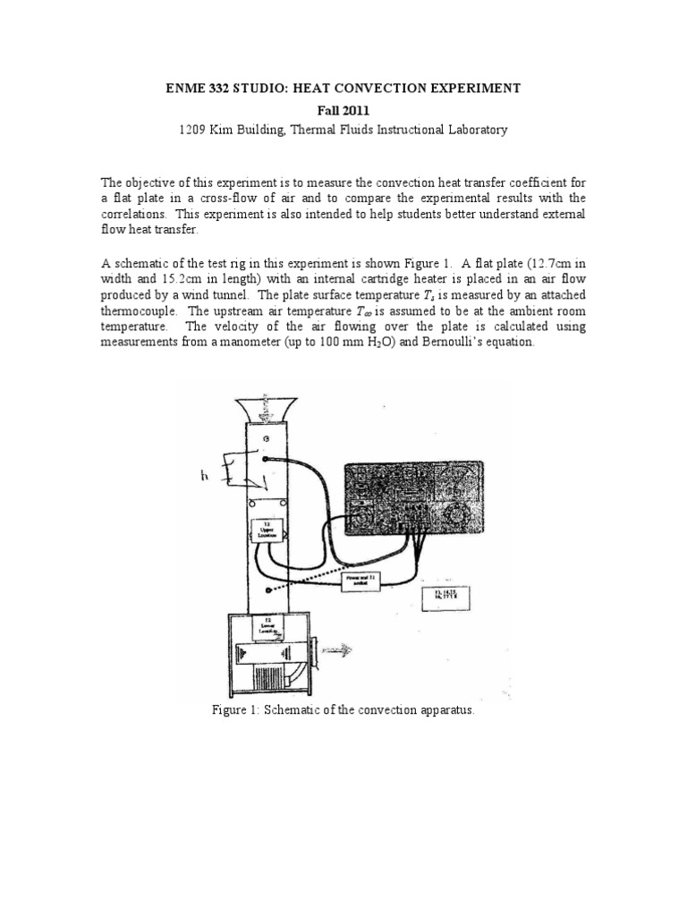 ENME 332 Heat Convection Lab Report | PDF | Fluid Dynamics | Heat Transfer