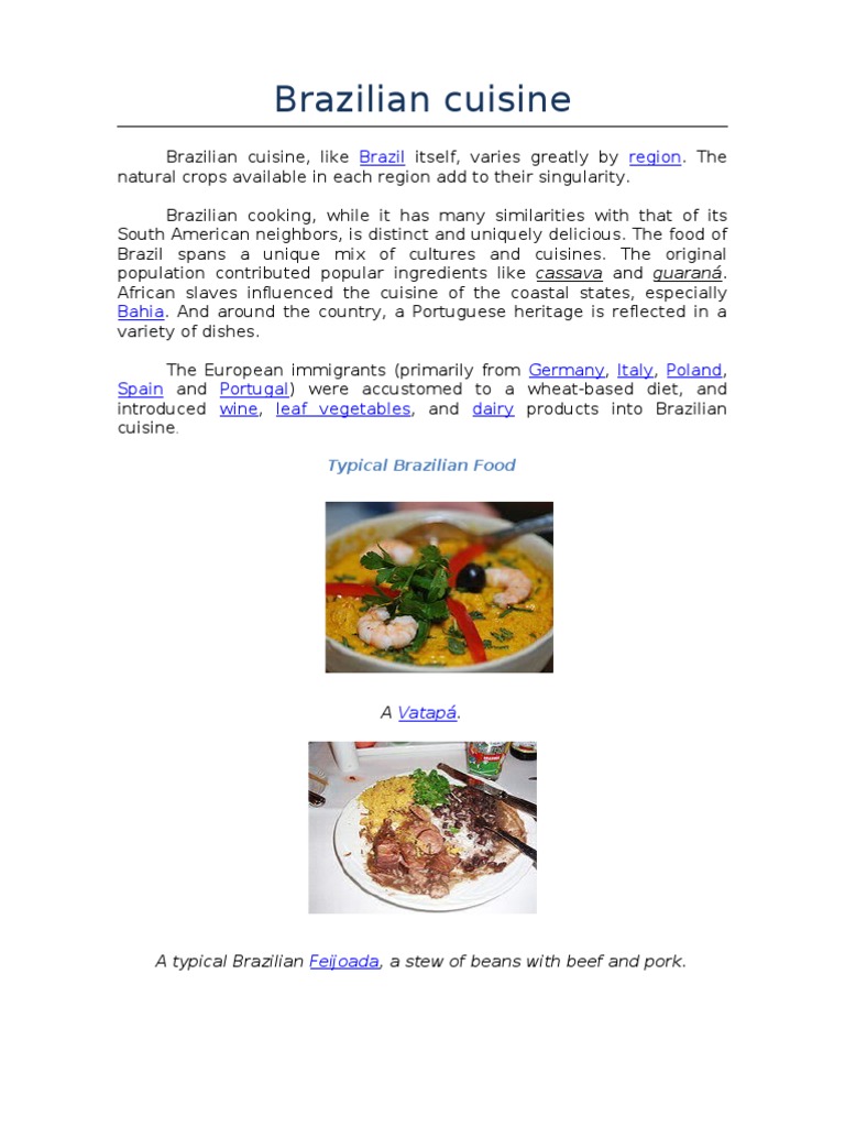 Brazilian Cuisine | PDF