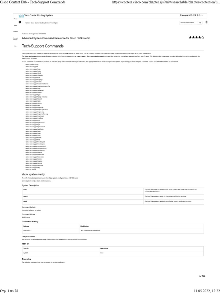 Cisco Tech-Support Command Guide | PDF | Router (Computing) | Computer ...