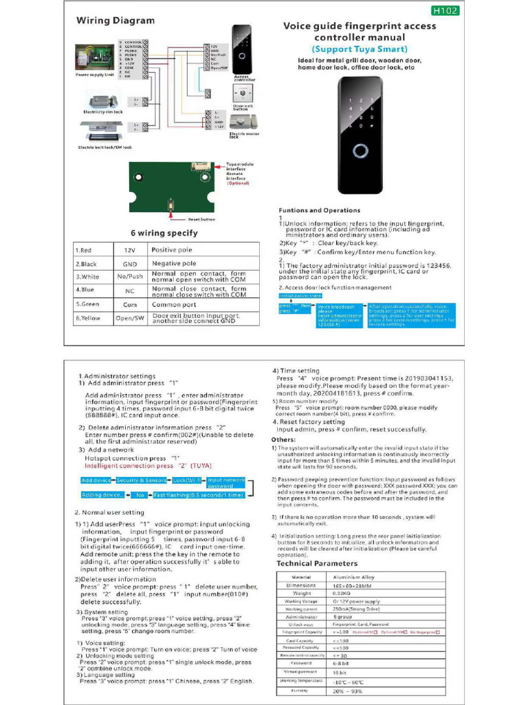 User Manual Tuya Smart WiFi Access Control | PDF