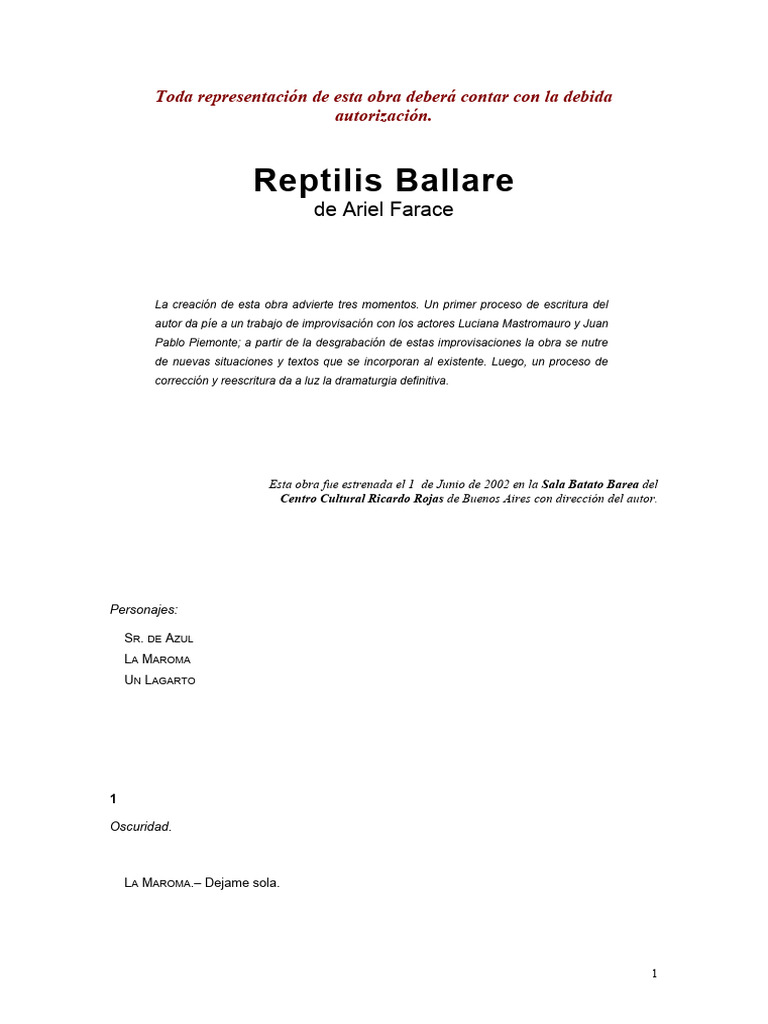 Farace, Ariel.-Reptilis Ballare | PDF | Reptil