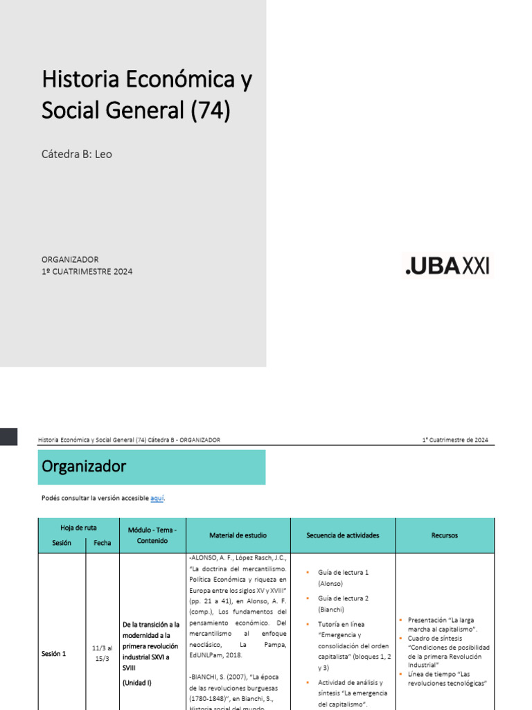 Organizador HESG B 1C 2024 | PDF