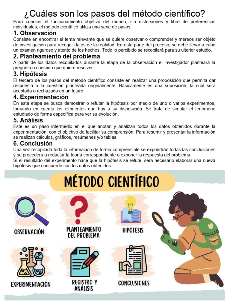 Pasos del Método Científico | PDF | Ciencia y matemáticas