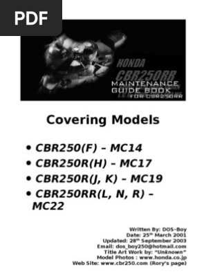 Honda Cbr250r Maintenance Guide Carburetor Screw